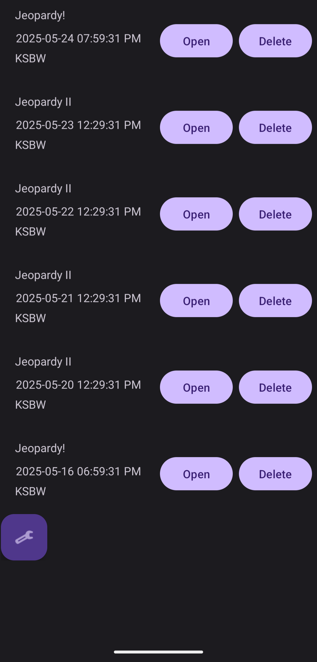 a screenshot of my app TVManifest